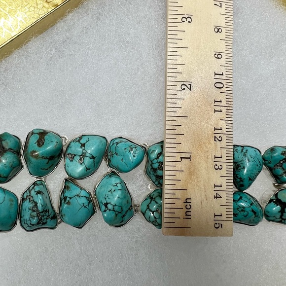 Turquoise Blue Topaz Moonstone Large Gemstone Necklace & Bracelet Set - Picture 8 of 13